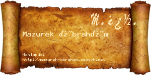 Mazurek Ábrahám névjegykártya